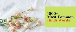 1000+ Most Common Hindi Words with Meanings, Everybody Must Know