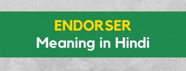 Endorser Meaning in Hindi – Endorser का हिन्दी में क्या मतलब है?