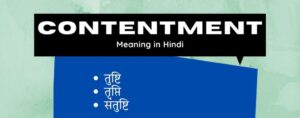 Contentment Meaning in Hindi – Contentment का हिन्दी में क्या मतलब है?